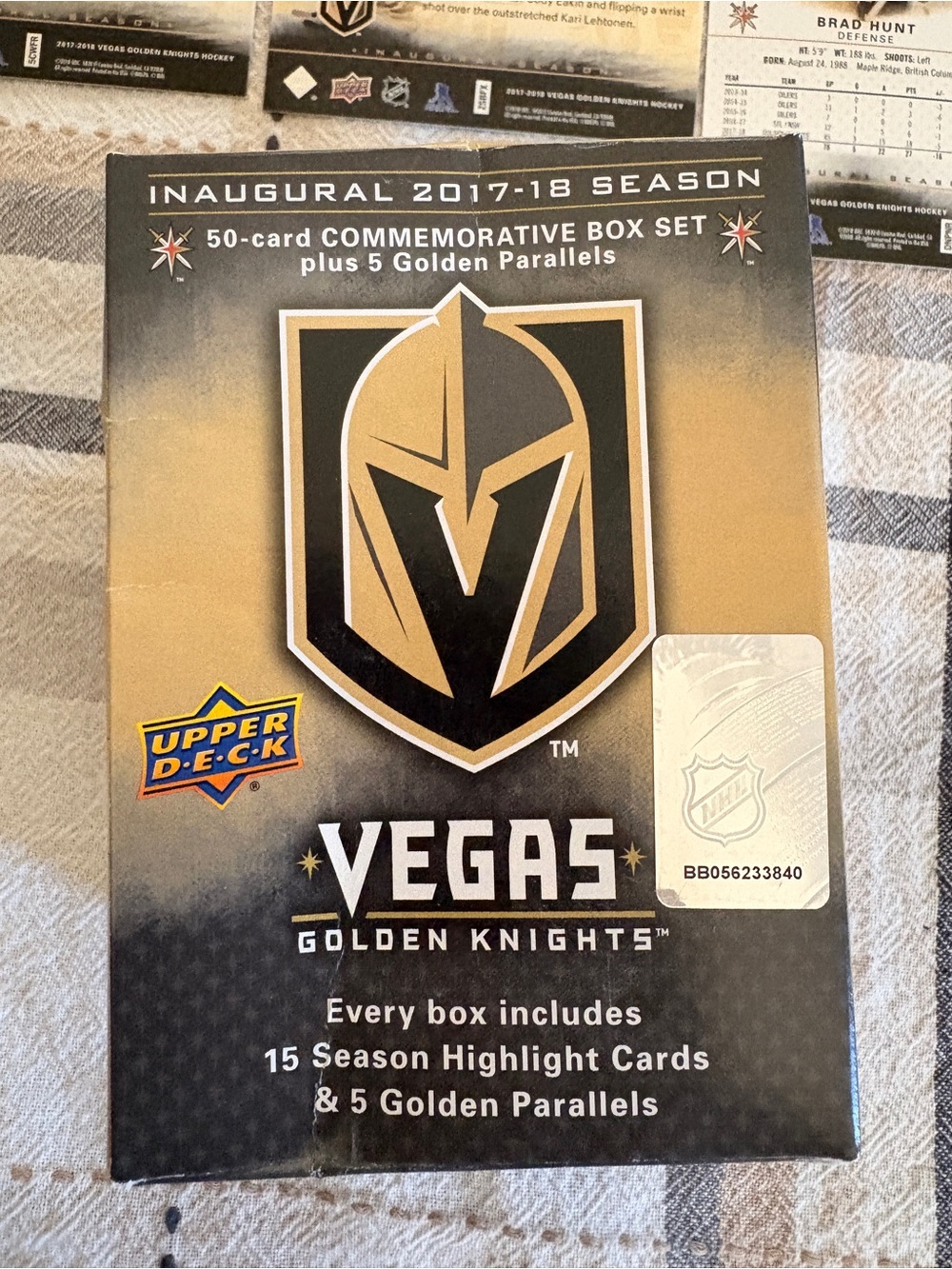 Upper Deck 2018 Vegas Golden Knights Inaugural Season Commemorative 55 Card Set